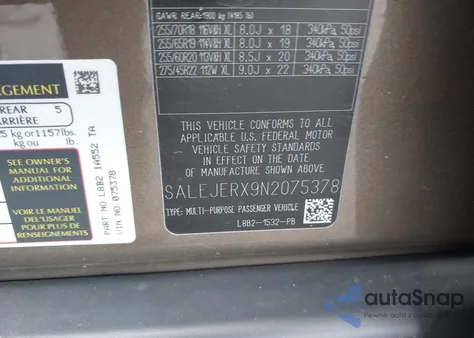 2022 Land Rover Defender 110 S from USA, damaged, VIN SALEJERX9N2075378